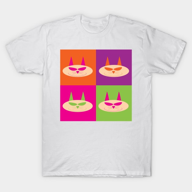 Smiley Cats T-Shirt by JDoughtyDesigns